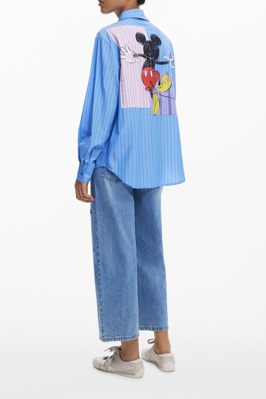 DESIGUAL CAMICIA MANICHE LUNGHE DONNA AZZURRO