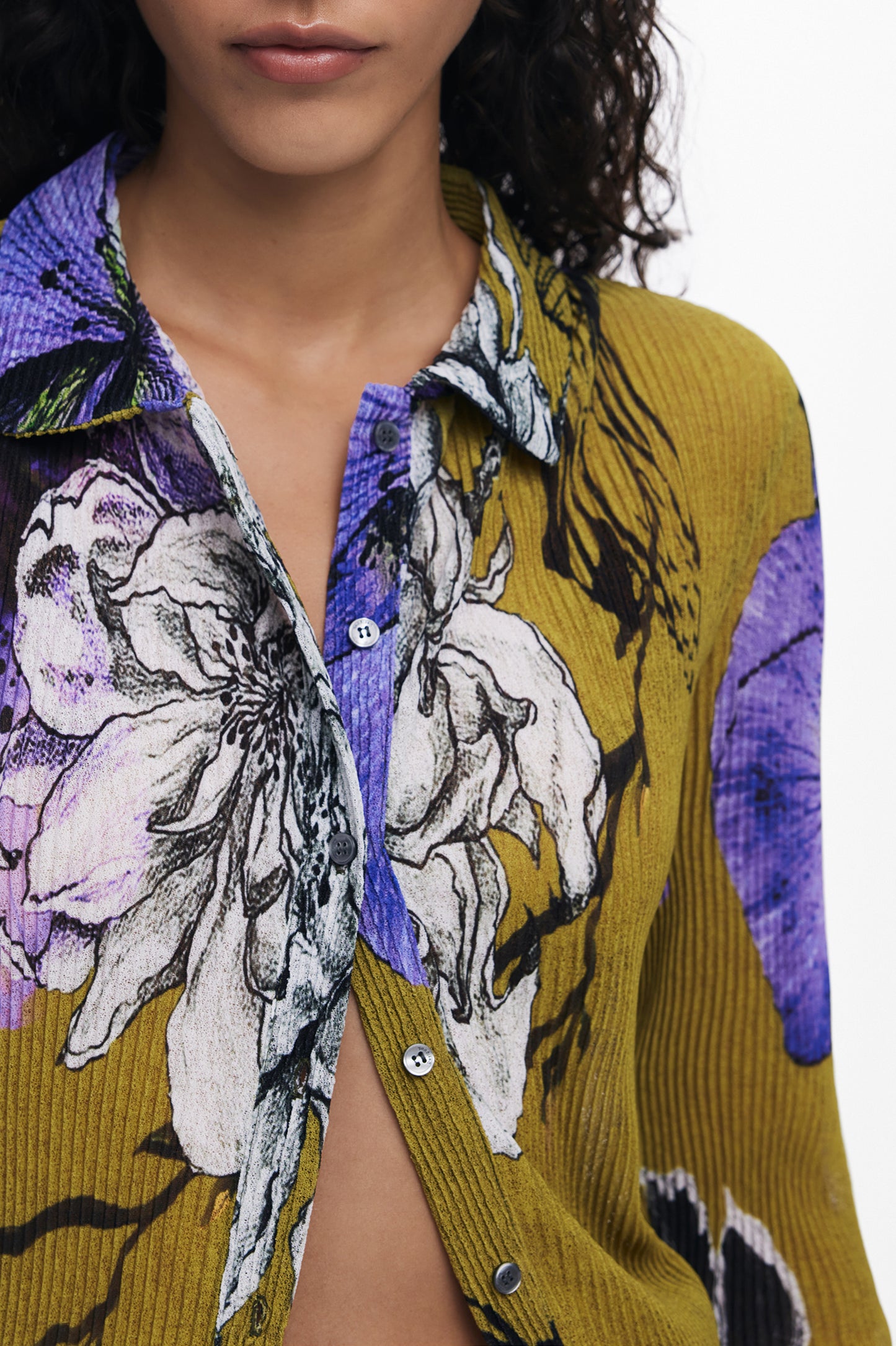 DESIGUAL CAMICIA MANICHE LUNGHE DONNA VERDE