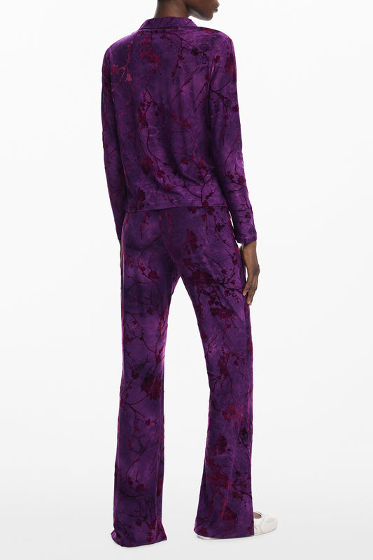 DESIGUAL CAMICIA MANICHE LUNGHE DONNA VIOLA