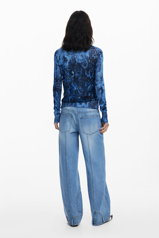 DESIGUAL CARDIGAN DONNA BLU