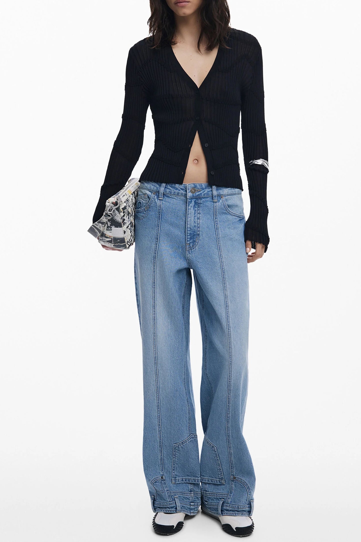 DESIGUAL CARDIGAN DONNA NERO