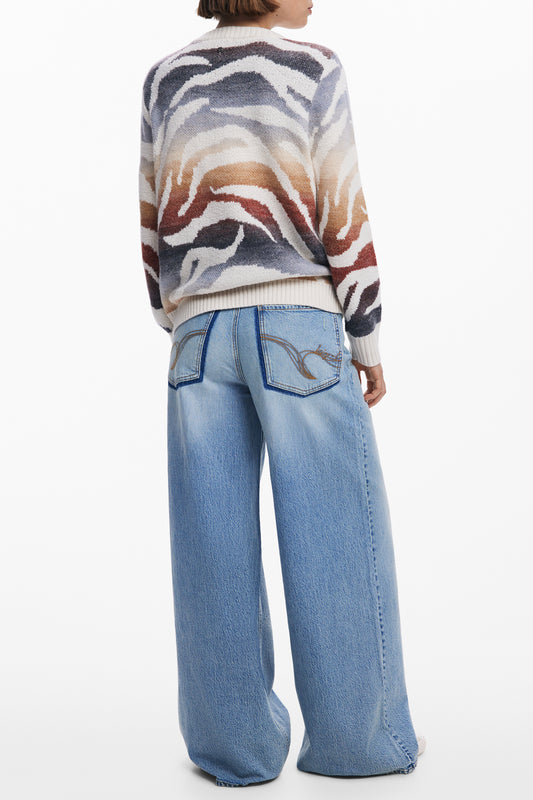 DESIGUAL MAGLIA DONNA BIANCO