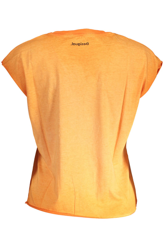 DESIGUAL T-SHIRT MANICHE CORTE DONNA ARANCIO
