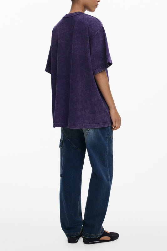 DESIGUAL T-SHIRT MANICHE CORTE DONNA VIOLA