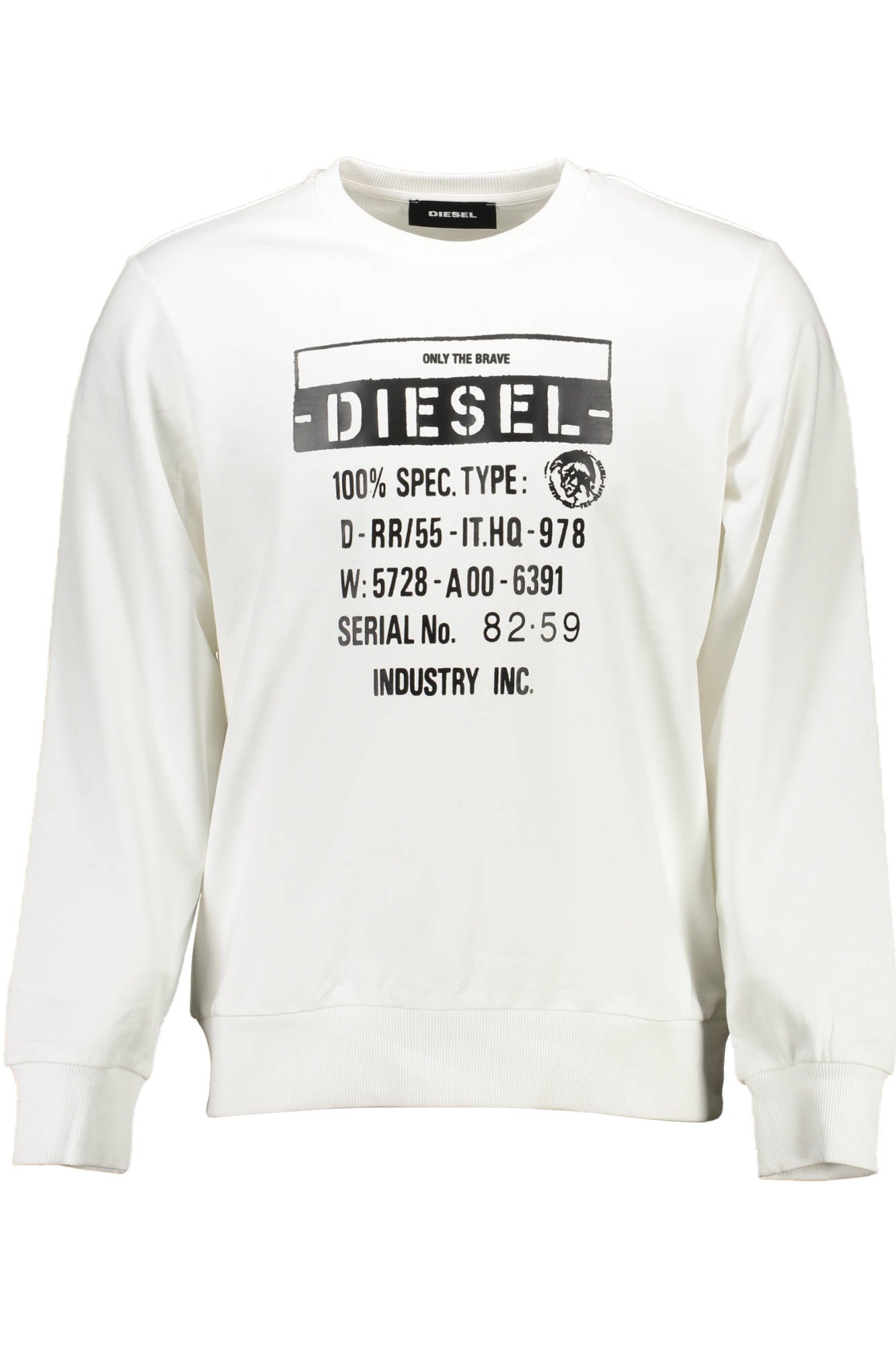 DIESEL FELPA SENZA ZIP UOMO BIANCO