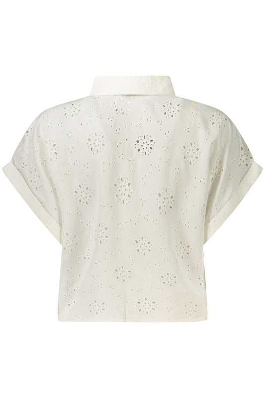 GUESS JEANS CAMICIA MANICHE CORTE DONNA BIANCO