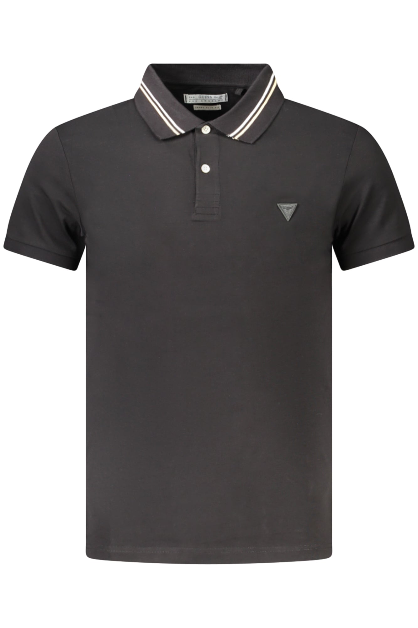 GUESS JEANS POLO MANICHE CORTE UOMO NERO
