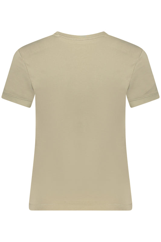GUESS JEANS T-SHIRT MANICHE CORTE DONNA BEIGE