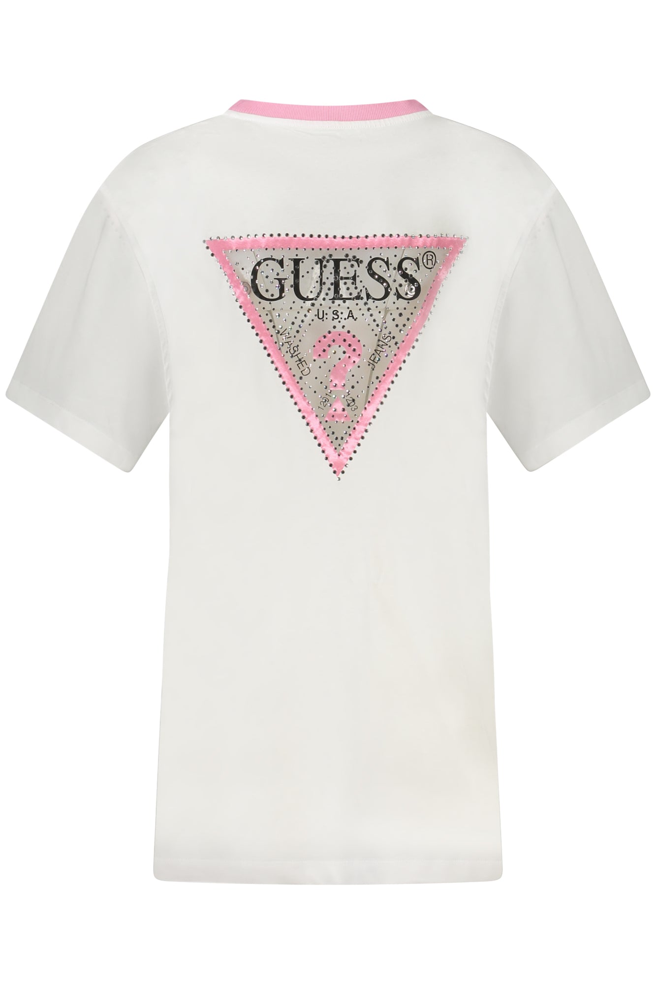 GUESS JEANS T-SHIRT MANICHE CORTE DONNA BIANCO