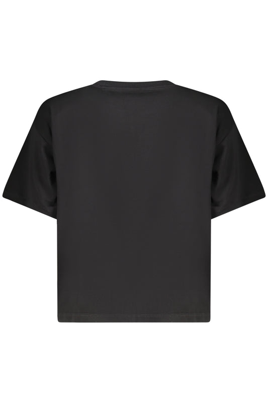 GUESS JEANS T-SHIRT MANICHE CORTE DONNA NERO