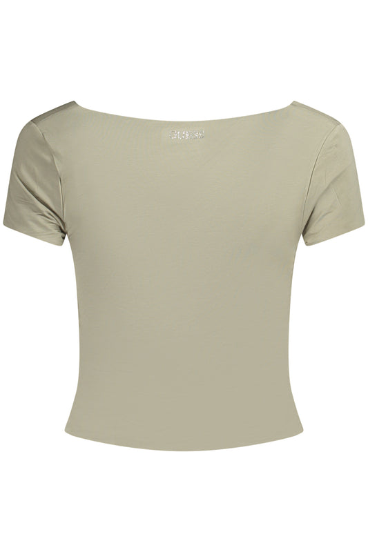 GUESS JEANS T-SHIRT MANICHE CORTE DONNA VERDE