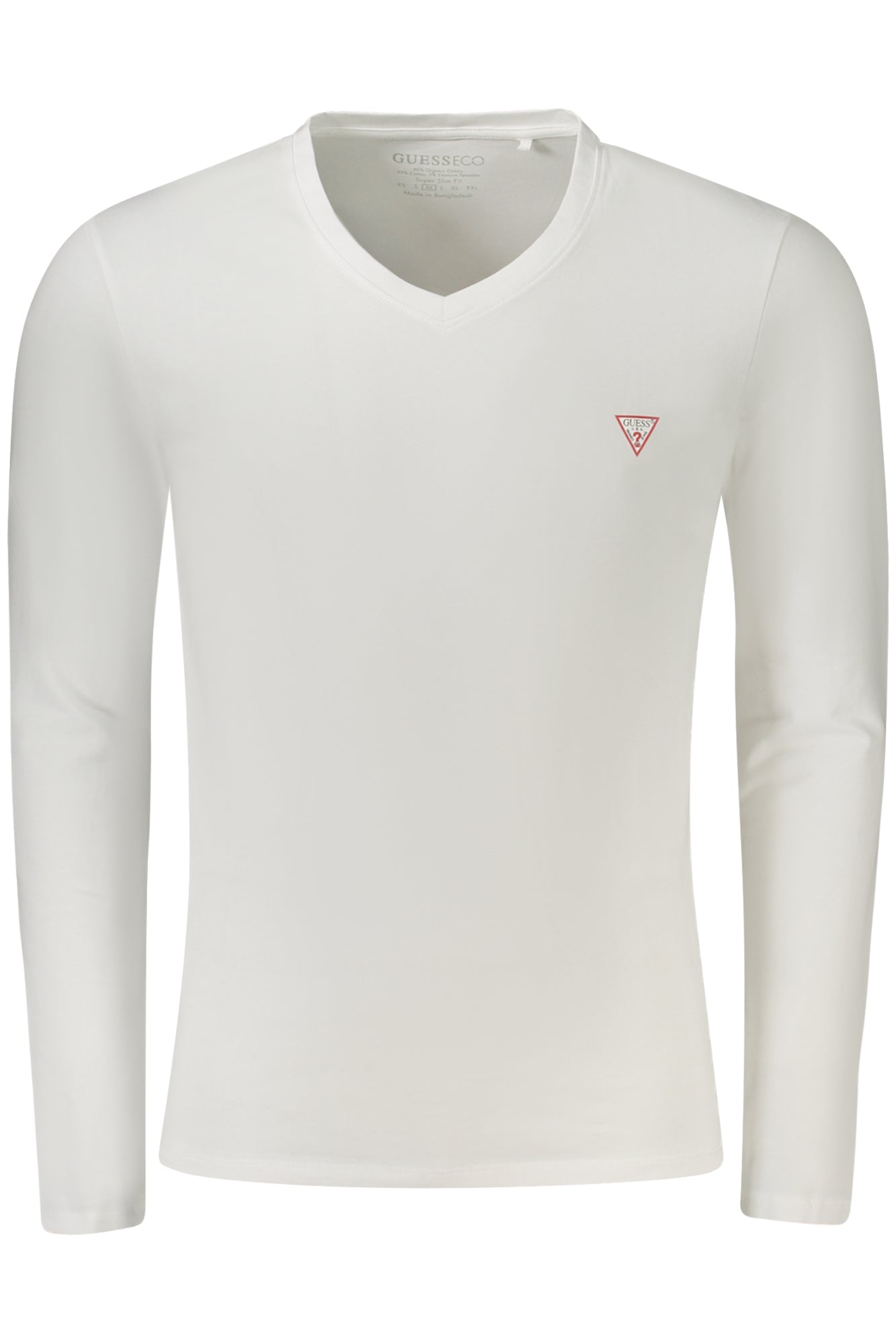 GUESS JEANS T-SHIRT MANICHE LUNGHE UOMO BIANCO