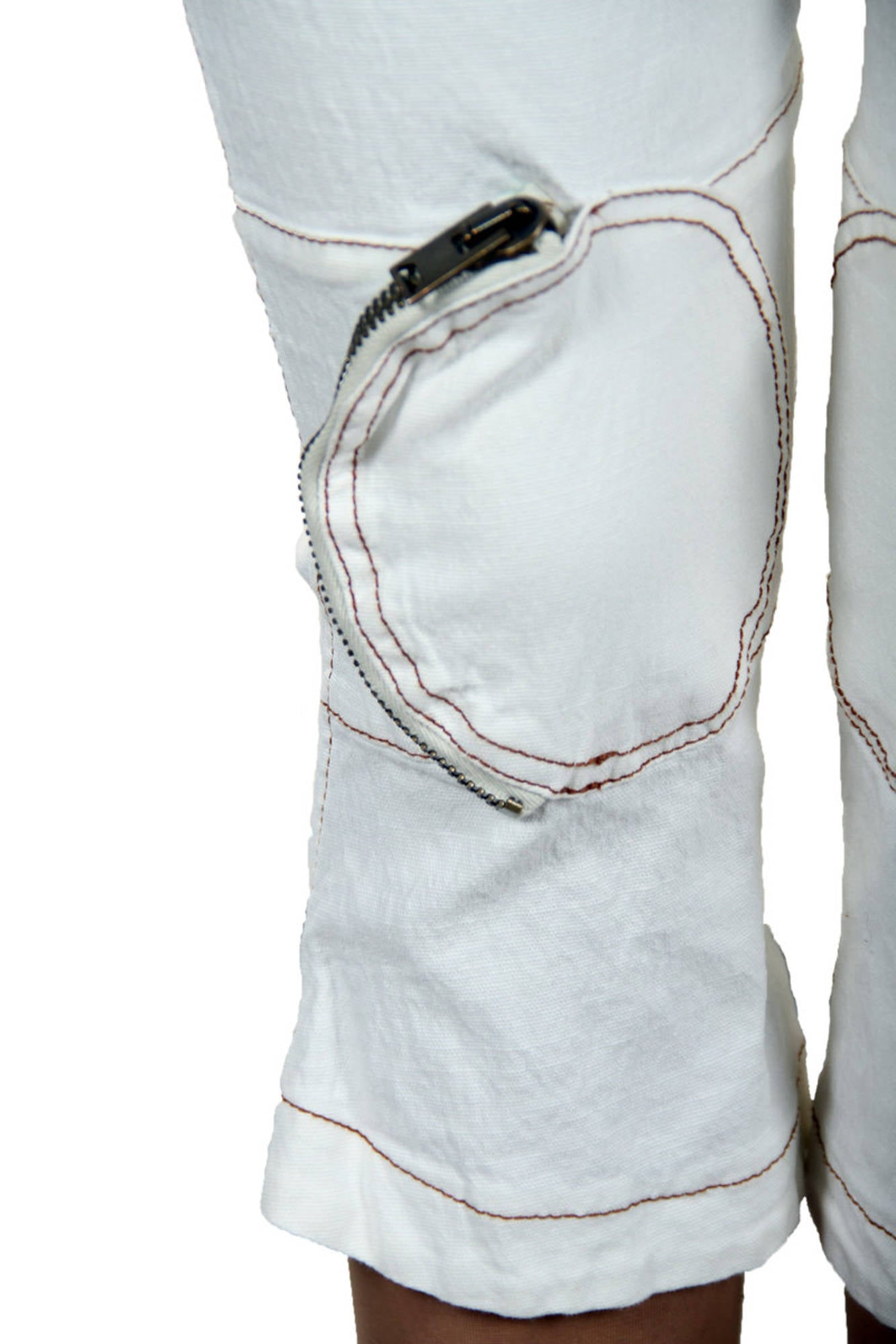 KING'S JEANS PANTALONE PESCATORA DONNA BIANCO