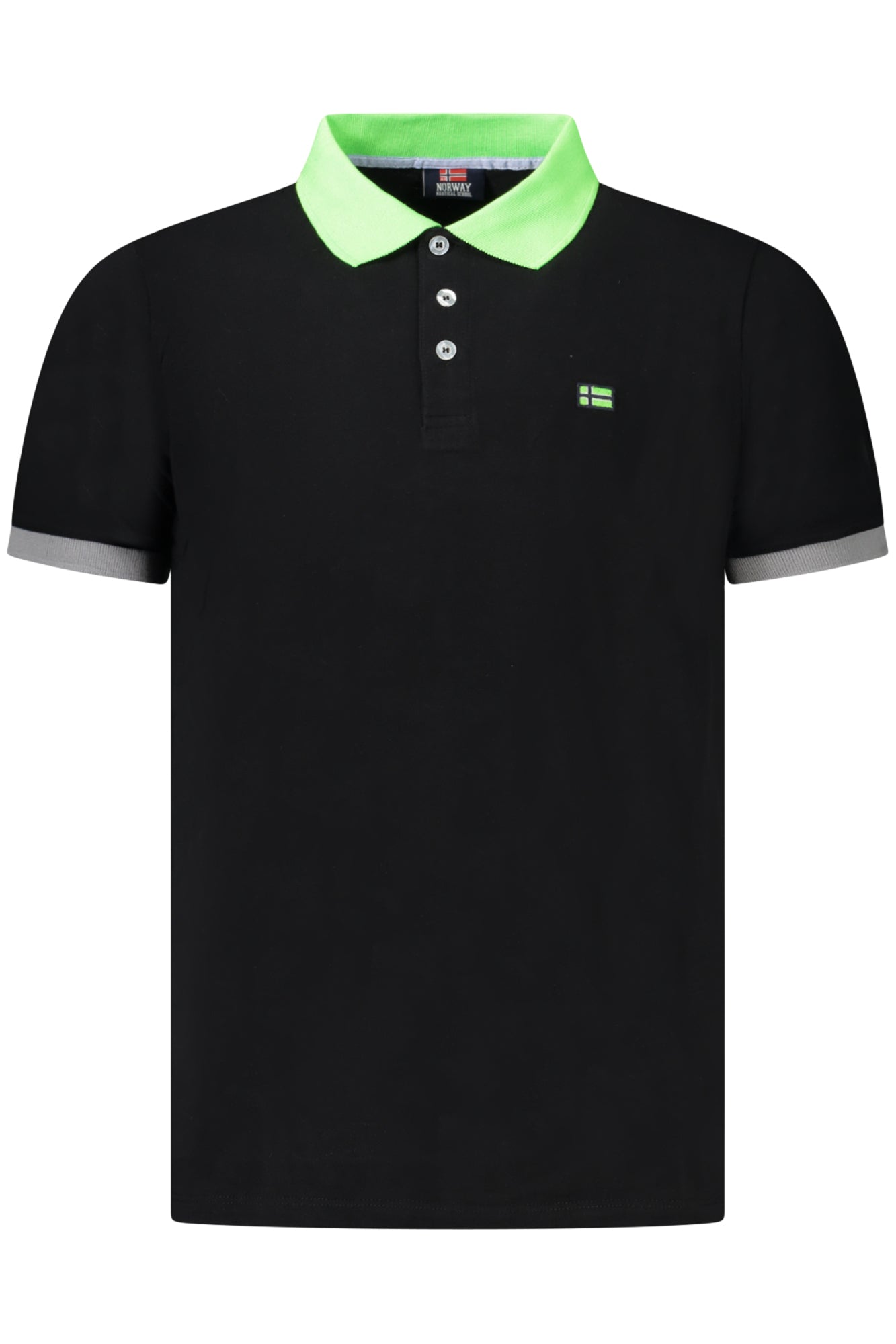 NORWAY 1963 POLO MANICHE CORTE UOMO NERO