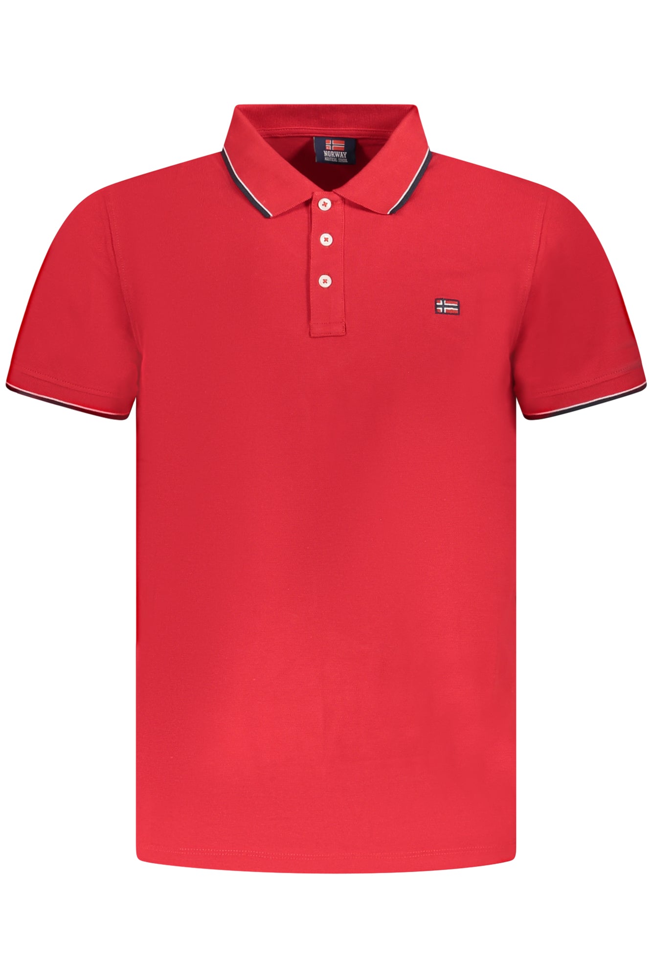 NORWAY 1963 POLO MANICHE CORTE UOMO ROSSO