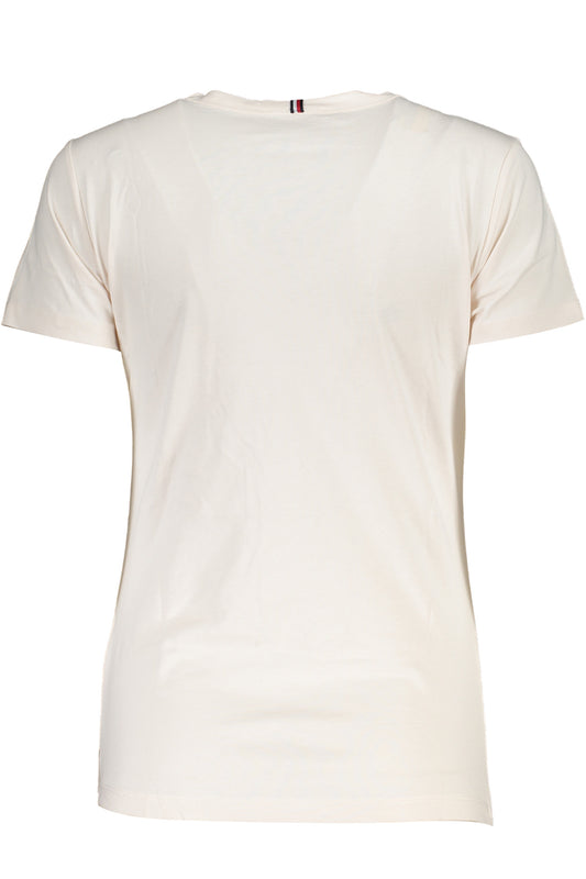 TOMMY HILFIGER T-SHIRT MANICHE CORTE DONNA BEIGE