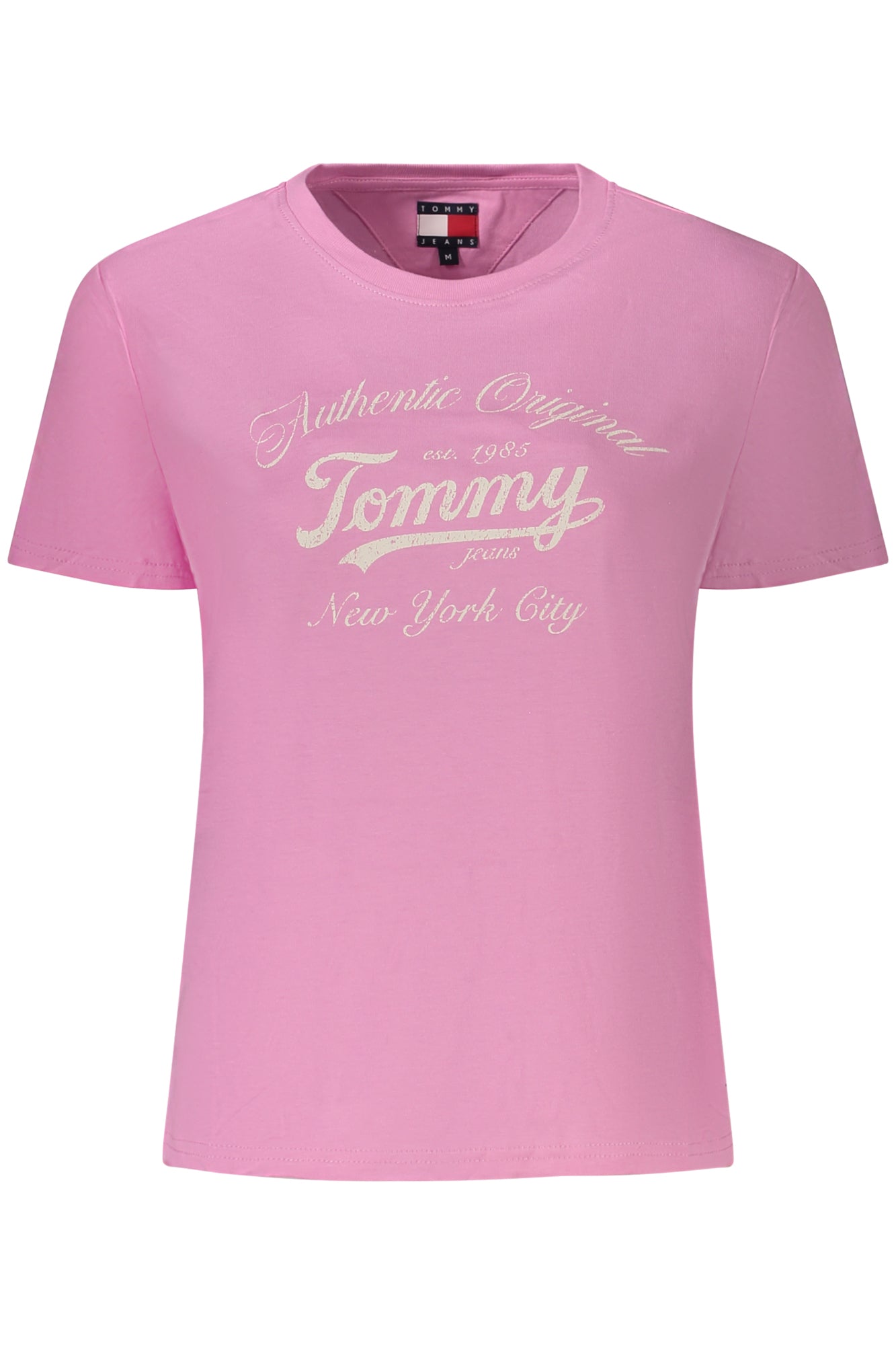 TOMMY HILFIGER T-SHIRT MANICHE CORTE DONNA ROSA