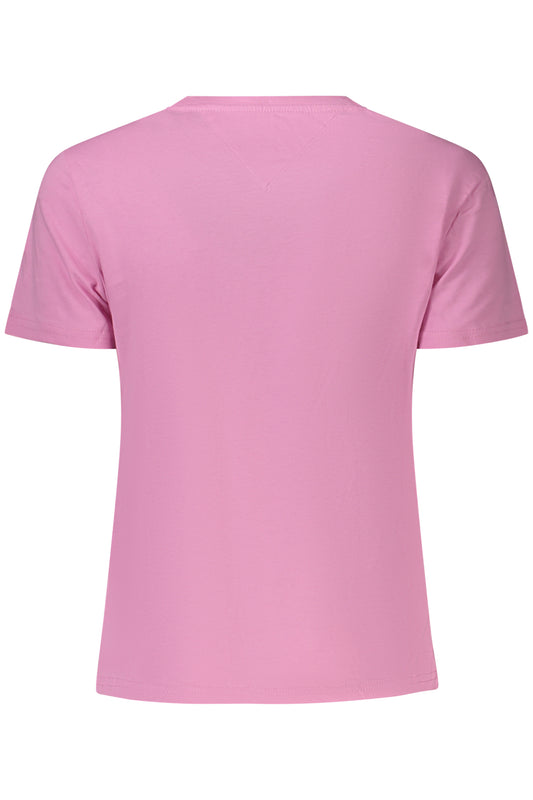 TOMMY HILFIGER T-SHIRT MANICHE CORTE DONNA ROSA