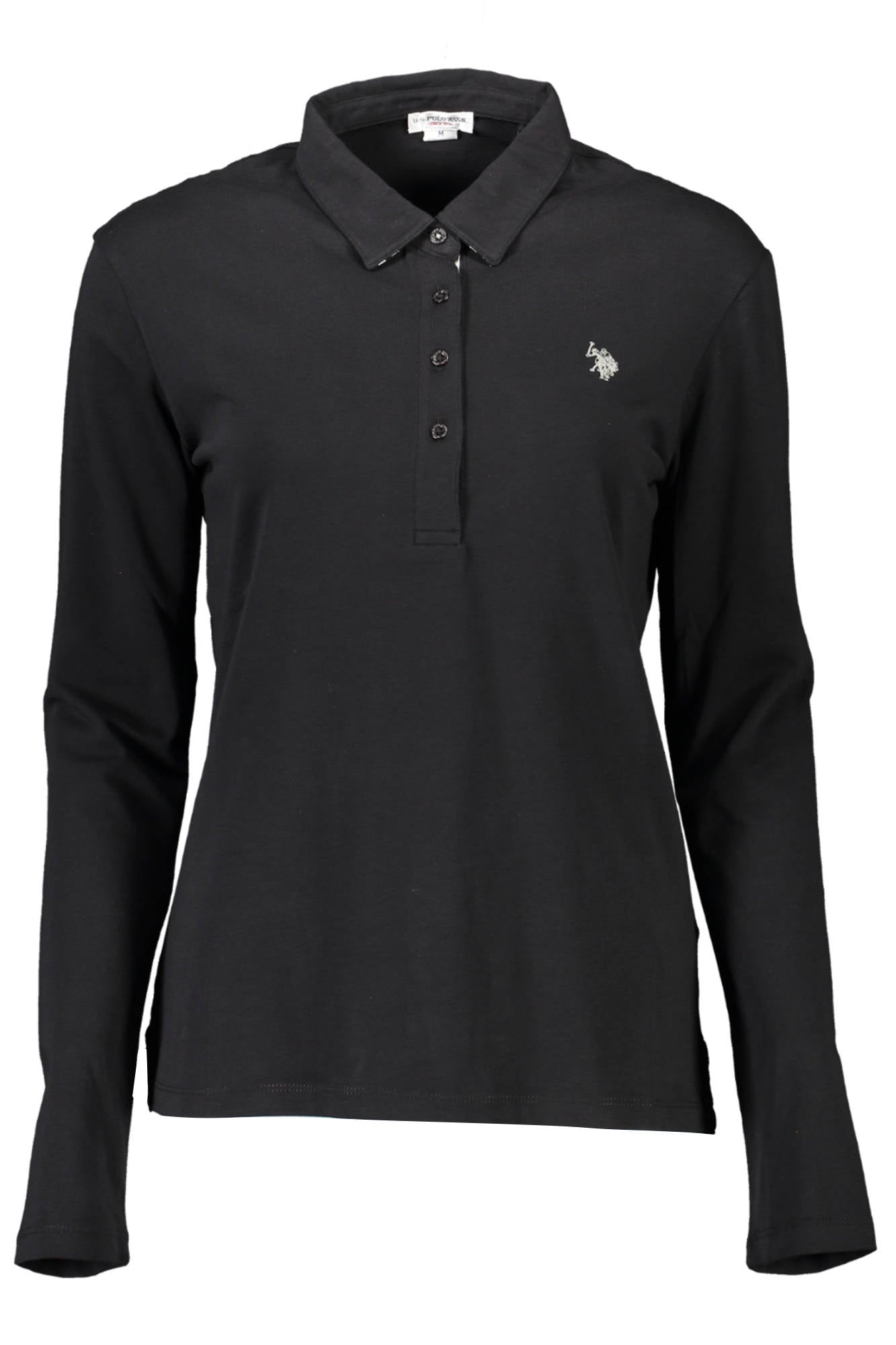 U.S. POLO POLO MANICHE LUNGHE DONNA NERO