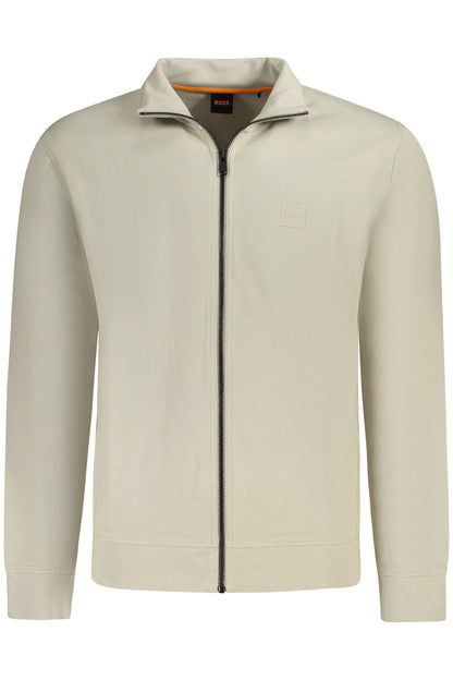 BOSS FELPA CON ZIP UOMO BEIGE