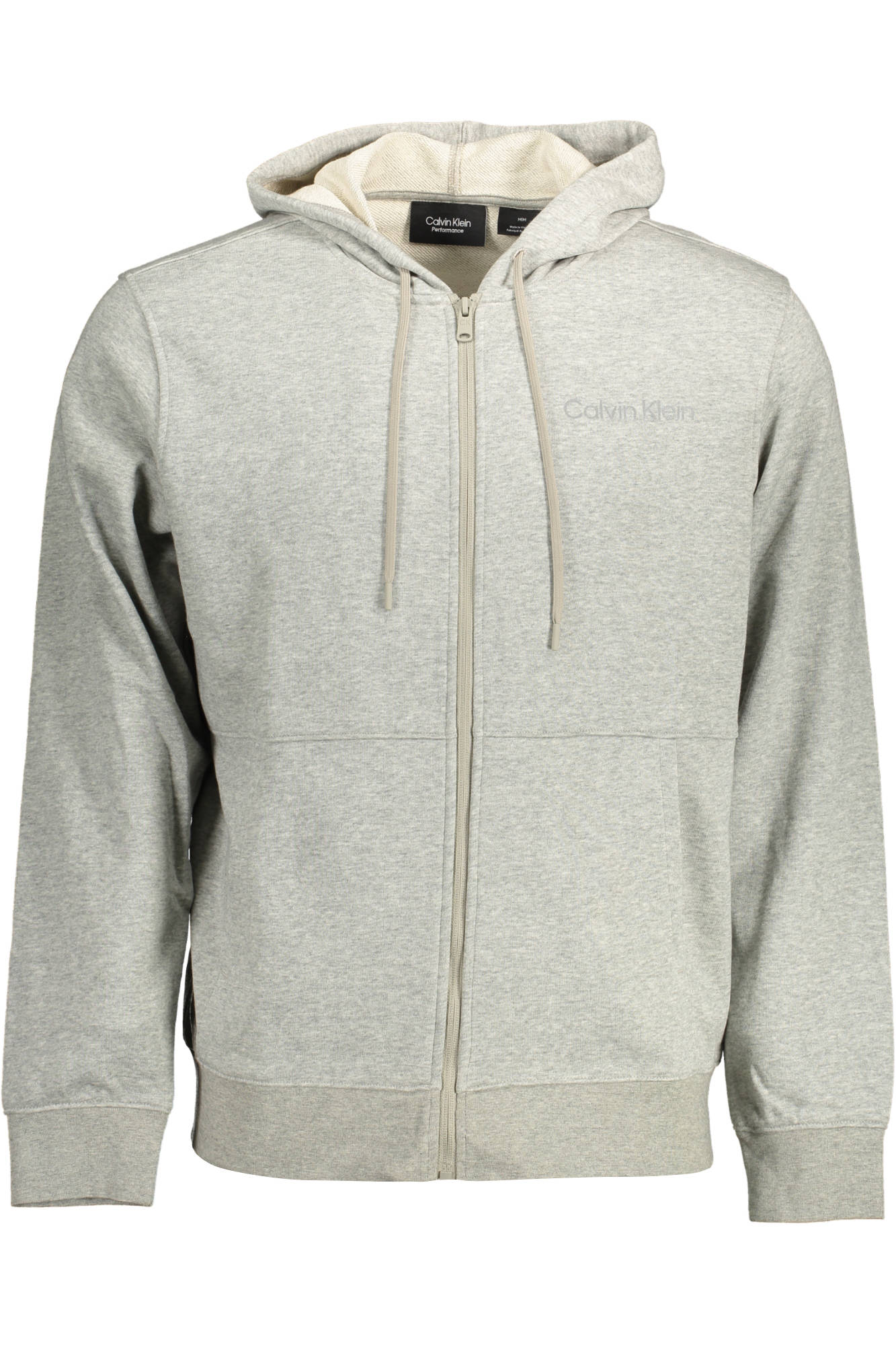 CALVIN KLEIN FELPA CON ZIP UOMO GRIGIO