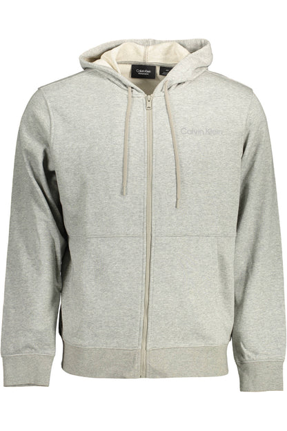 CALVIN KLEIN FELPA CON ZIP UOMO GRIGIO