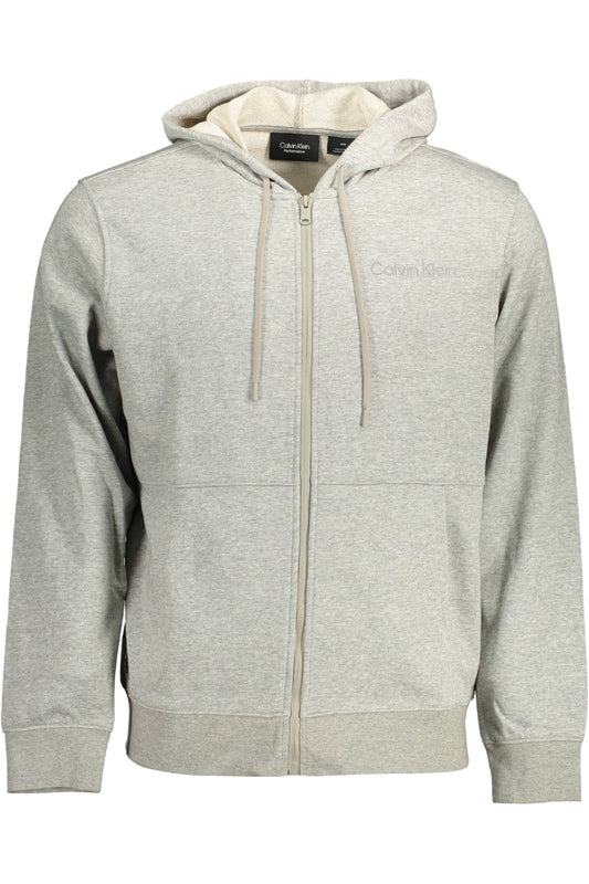 CALVIN KLEIN FELPA CON ZIP UOMO GRIGIO
