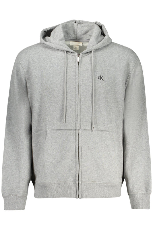 CALVIN KLEIN FELPA CON ZIP UOMO GRIGIO