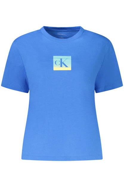CALVIN KLEIN T-SHIRT MANICHE CORTE DONNA BLU