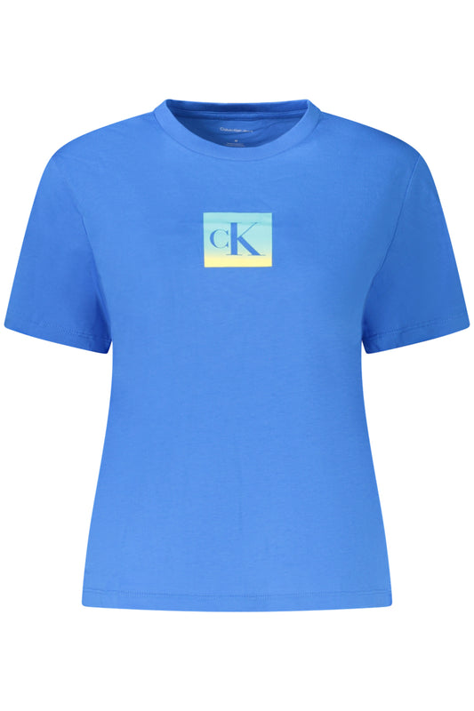 CALVIN KLEIN T-SHIRT MANICHE CORTE DONNA BLU