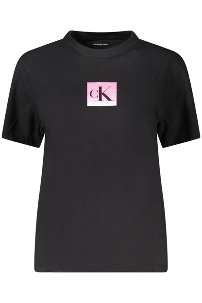 CALVIN KLEIN T-SHIRT MANICHE CORTE DONNA NERO