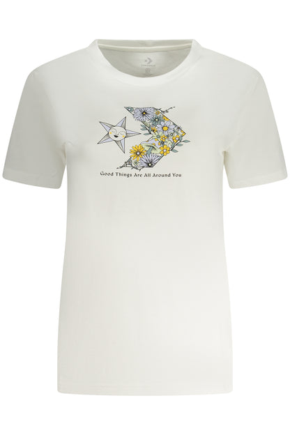 CONVERSE T-SHIRT MANICHE CORTE DONNA BIANCO