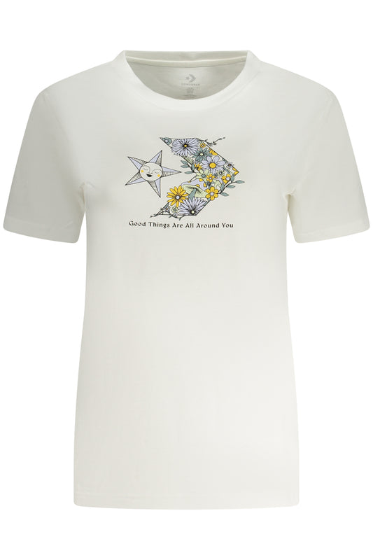 CONVERSE T-SHIRT MANICHE CORTE DONNA BIANCO