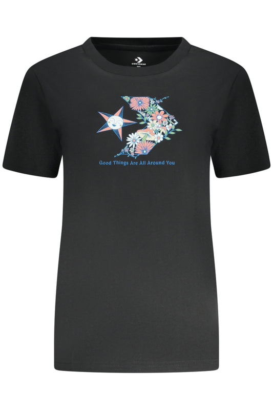CONVERSE T-SHIRT MANICHE CORTE DONNA NERO
