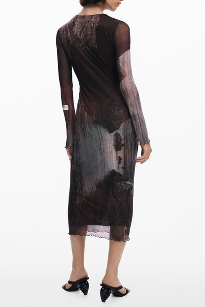 DESIGUAL ABITO LUNGO DONNA MARRONE