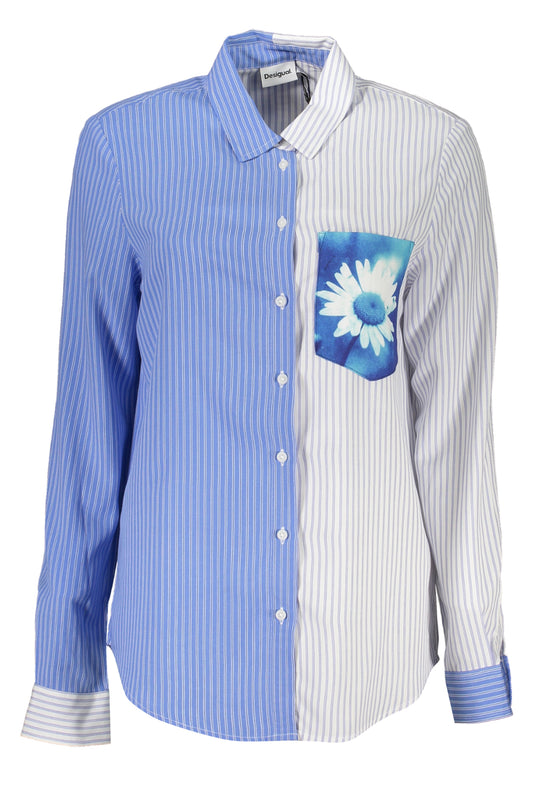 DESIGUAL CAMICIA MANICHE LUNGHE DONNA AZZURRO