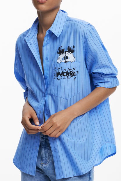 DESIGUAL CAMICIA MANICHE LUNGHE DONNA AZZURRO