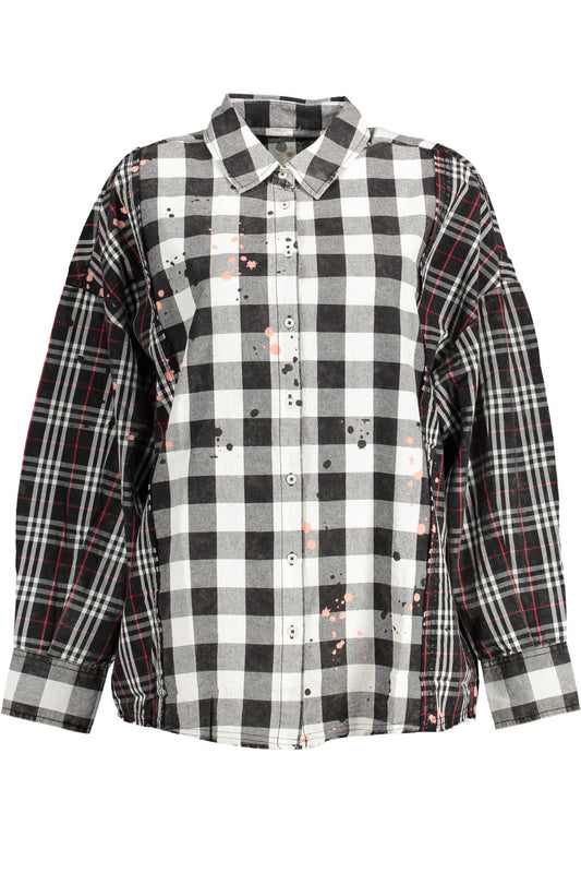 DESIGUAL CAMICIA MANICHE LUNGHE DONNA NERO