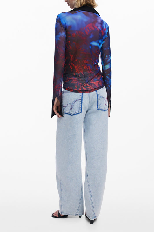 DESIGUAL CAMICIA MANICHE LUNGHE DONNA NERO