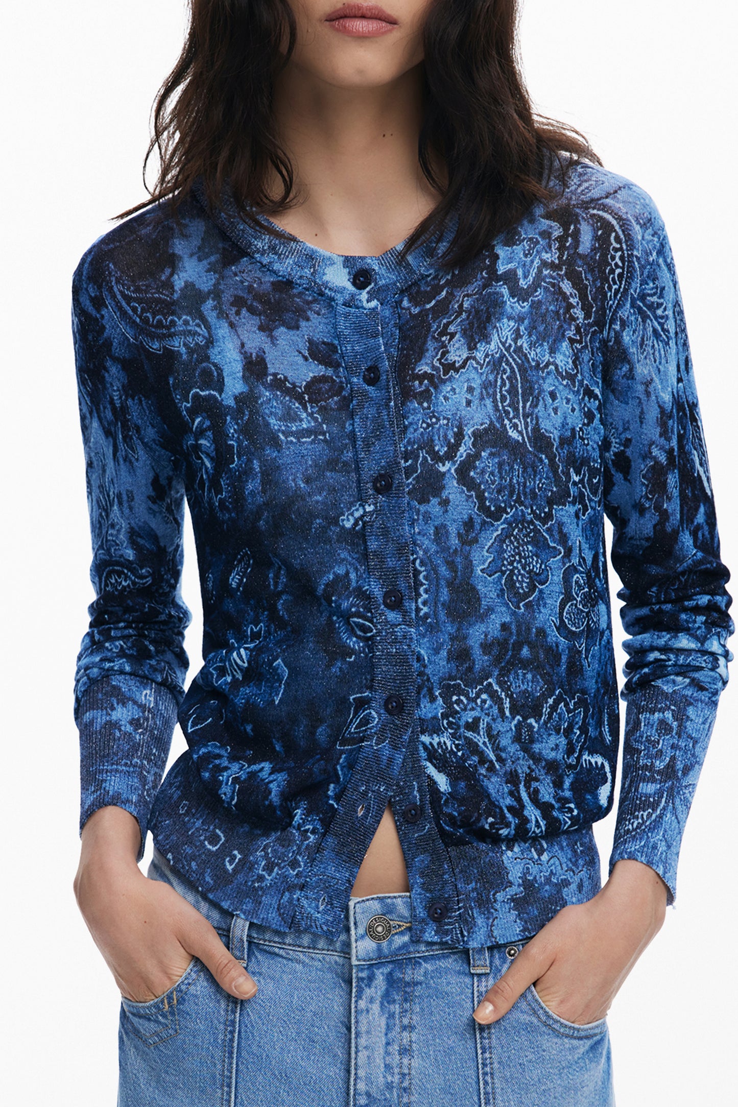 DESIGUAL CARDIGAN DONNA BLU