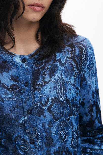 DESIGUAL CARDIGAN DONNA BLU