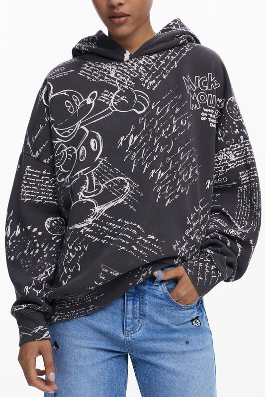 DESIGUAL FELPA SENZA ZIP DONNA NERO