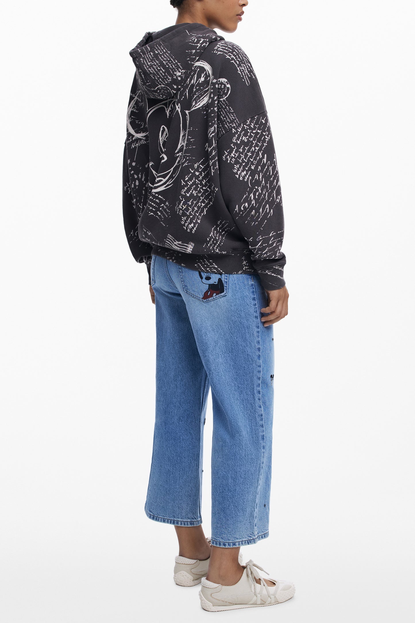 DESIGUAL FELPA SENZA ZIP DONNA NERO