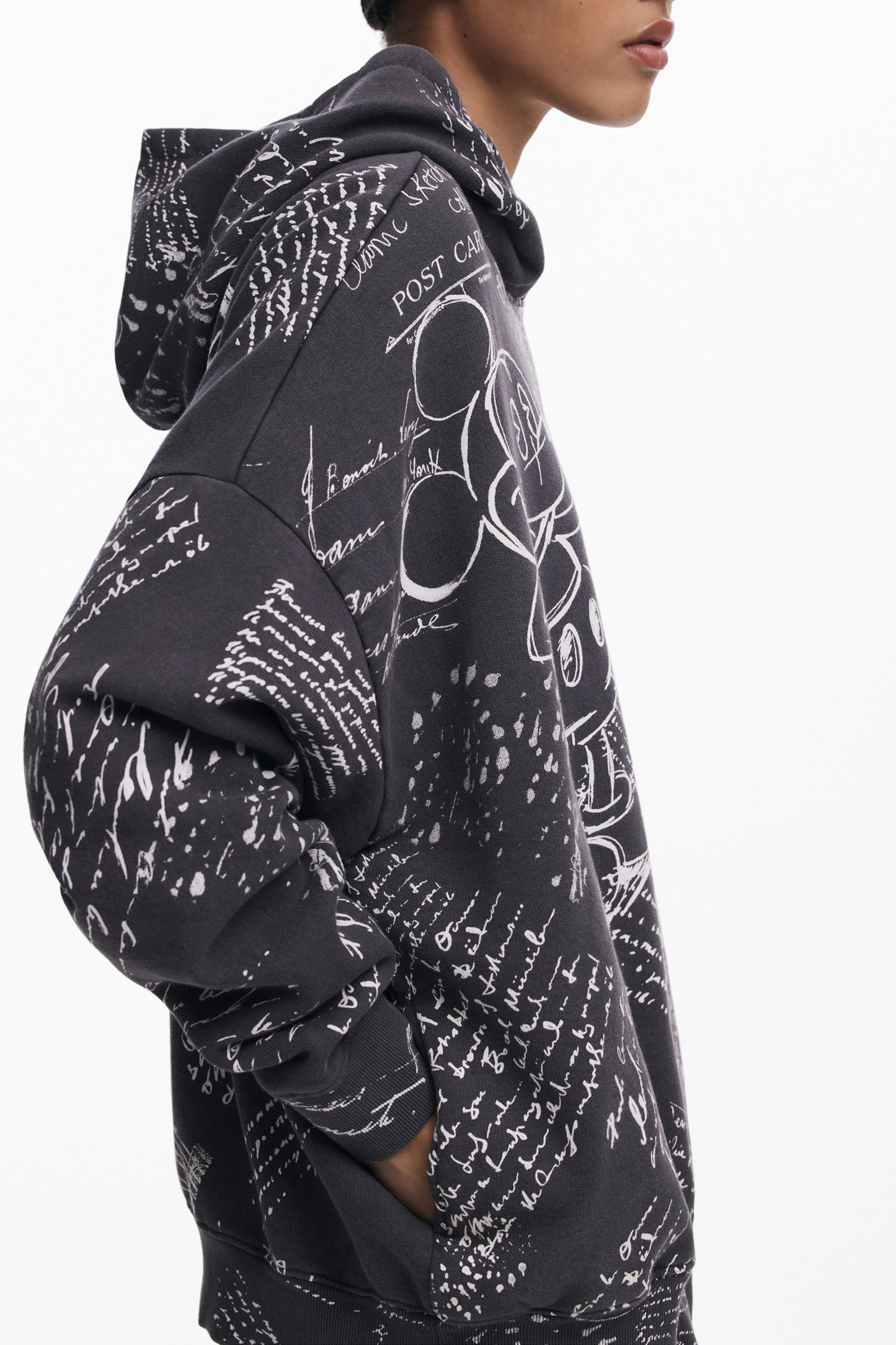 DESIGUAL FELPA SENZA ZIP DONNA NERO