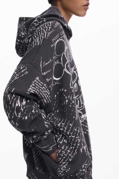 DESIGUAL FELPA SENZA ZIP DONNA NERO