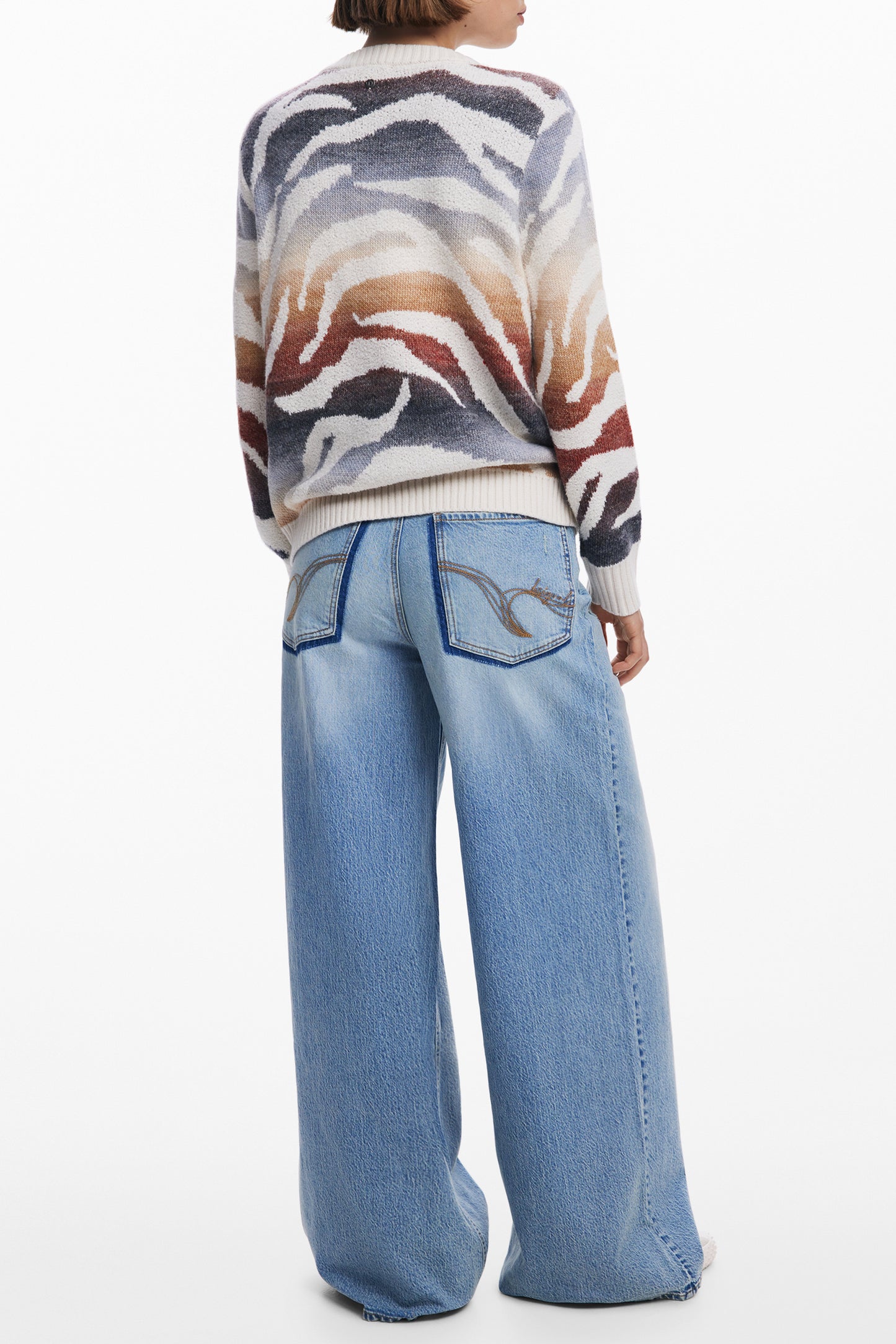 DESIGUAL MAGLIA DONNA BIANCO