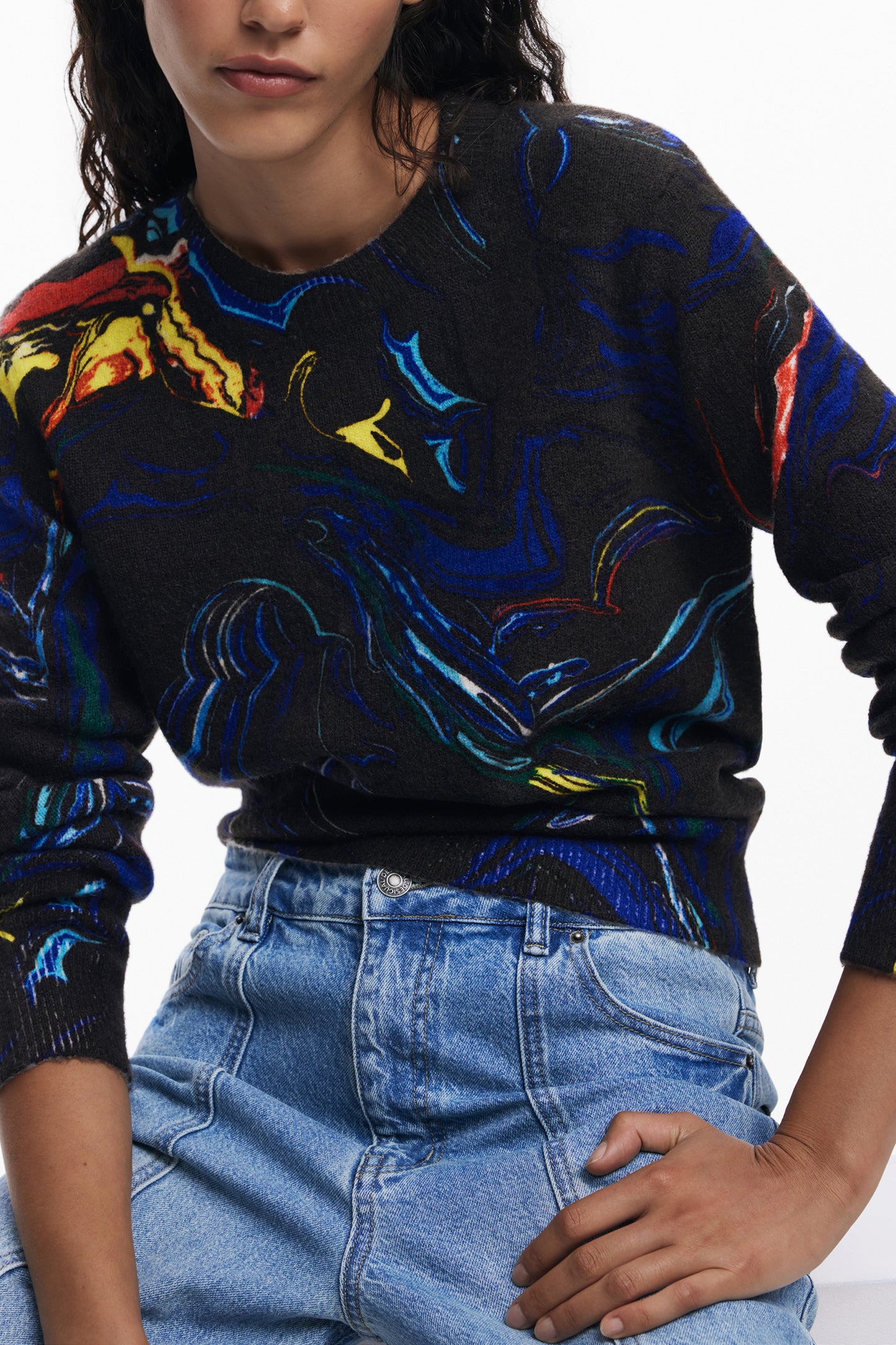 DESIGUAL MAGLIA DONNA NERO