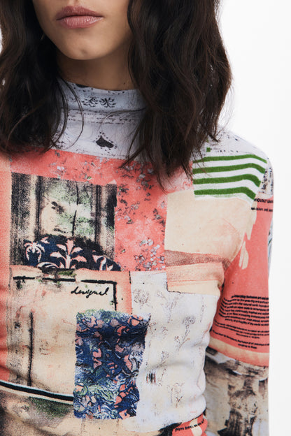 DESIGUAL MAGLIA DONNA ROSA