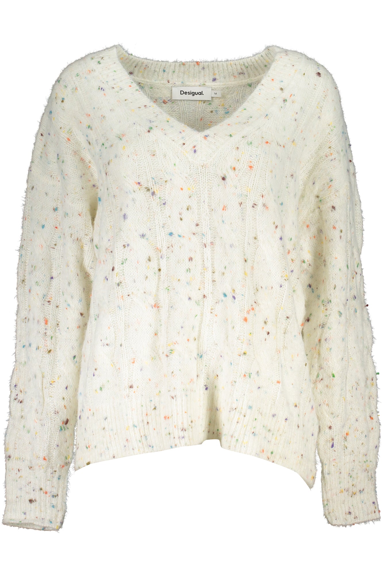 DESIGUAL MAGLIONE DONNA BIANCO