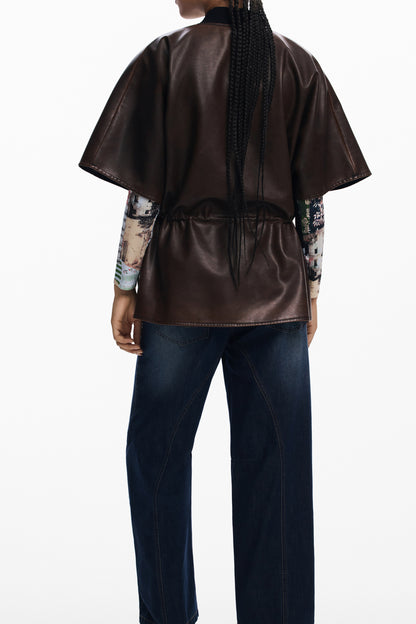 DESIGUAL PONCHO DONNA MARRONE